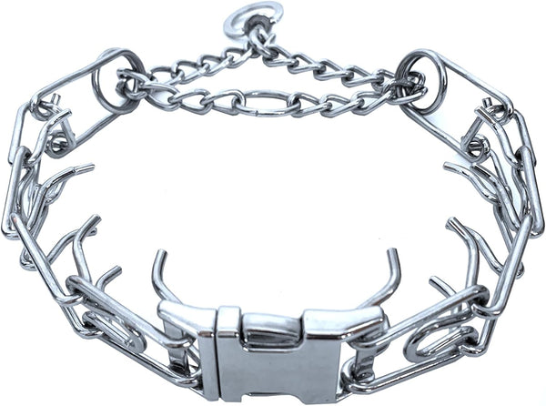 Prong Training Collar for Dogs, Adjustable Dog Pinch Collar with Quick Release Buckle, No Pull Collar for Small Medium