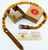 Baltic Amber Dog & Cat Collar with Adjustable Leather Strap - Raw Knotted Amber Beads for Dogs & Cats (40-45cm)