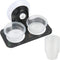 SLSON Gecko Feeder Ledge Acrylic with 20 Pack 1 oz Plastic Bowls - Improved Suction Cup Reptile Feeder, Black