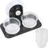 SLSON Gecko Feeder Ledge Acrylic with 20 Pack 1 oz Plastic Bowls - Improved Suction Cup Reptile Feeder, Black