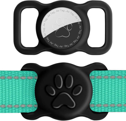 Dynmeow Airtag Dog Collar Holder, Stretchy Silicone Holder for Dog and Cat Collars, Anti-Lost Compatible with 3/4 and 1