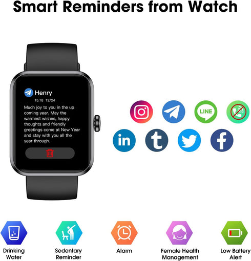 Fitness Tracker Watch, Step Tracker with Heart Rate, Blood Oxygen Monitor, 5ATM Waterproof for Sports