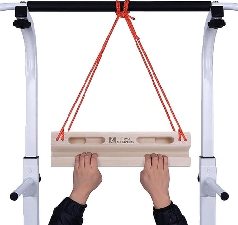 TWO STONES Portable Fingerboard, Rock Climbing Training Boards with Edges and Pockets, Indoor and Outdoor