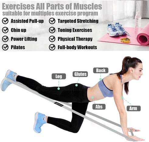 Long Resistance Bands for Working Out Women, Fabric Resistance Band, Stretch Bands for Exercise, Physical Therapy