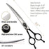 Fenice 8.0 inch Dog Grooming Curved Scissors - Jeweled Screw, Japan 440C Stainless Steel, Sharp Blade for Right Handed