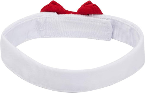 ZTON Handcrafted Adjustable Formal Pet Bowtie Collar Neck Tie for Dogs & Cats (L, Red)
