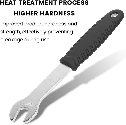 Oumers Bicycle Pedal Wrench, Long Handle Bike Pedal Spanner 15 mm for Mountain Bike Maintenance