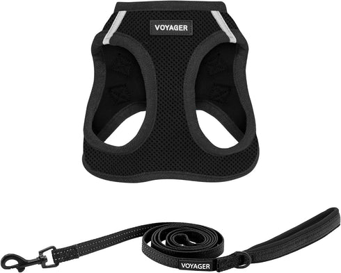 Voyager Step-in Air Dog Harness by Best Pet Supplies - All Weather Mesh Vest for Small and Medium Dogs, Black, L
