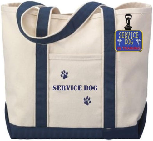 "Service Dog in Training" Clip On Identification Patch Tag - Includes Five Handout Cards for Service Dog Vest