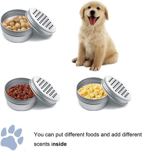 18 Pack Dog Scent Work Tins Training Kit - Magnetic Dots and Containers for Dogs Training with Metal Box