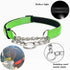 Martingale Collar for Dogs Reflective Nylon Dog Training Collars Soft Padded No Pull Adjustable Collars Stainless Steel Chain Collar for Large/Medium/Small Dog (Green,S)