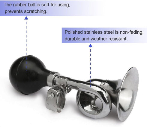 G Ganen Bugle Horn, Chrome Plated with Black Bulb