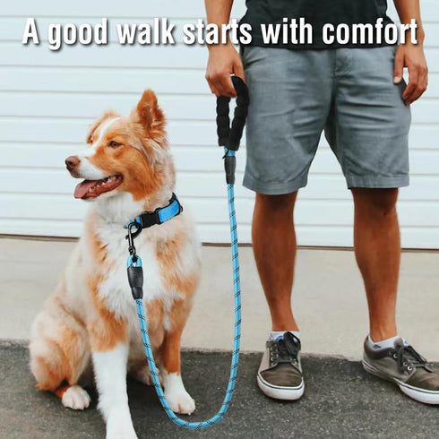 COOYOO Dog Leash 5/6 FT - Comfortable Padded Handle with Highly Reflective Threads for Small Medium and Large Dogs