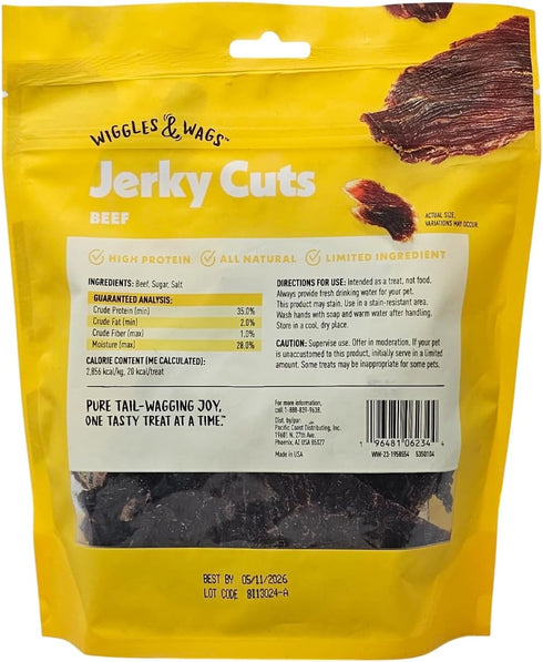 Wiggles & Wags 8 Beef Jerky Cuts Dog Treats, Ounces