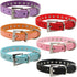 Cute Elegant Fancy Suede Leather Dog Collar, 1 Row Bling Rhinestone Crystal, Small, Purple