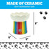 BigMouth Inc Rainbow Elevated Cat Bowl - Raised Ceramic Feeder for Small Dogs and Cats