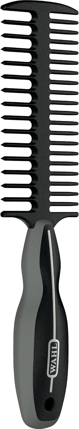 WAHL Professional Animal Mane & Tail Brush - Ergonomic Black Braiding Comb (#858708) for Grooming