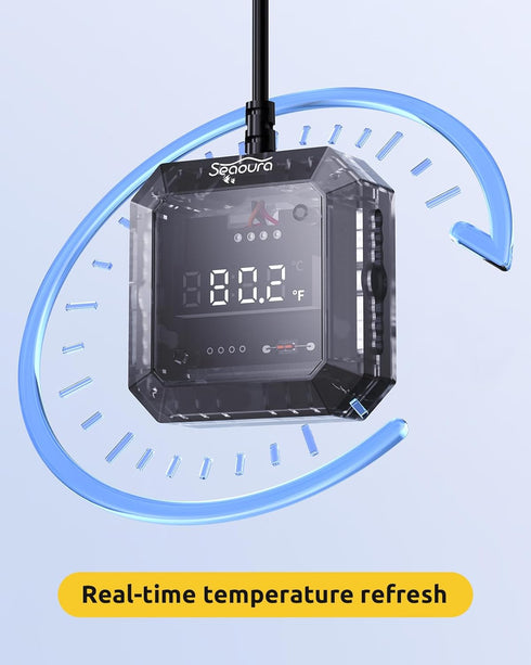 1 6.56ft Aquarium Thermometer Submersible, Digital Fish Tank Thermometers with USB for GlassTank, Aquariums Temperature