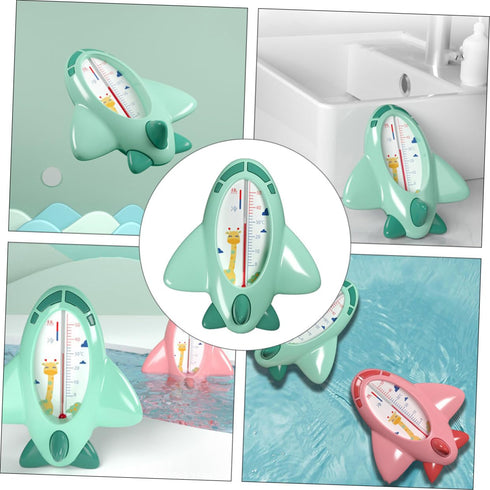 UPKOCH Cartoon Plane Bath Thermometer Safe Portable Water Temperature Measuring Tool Green for Bathtubs Pools and Fish