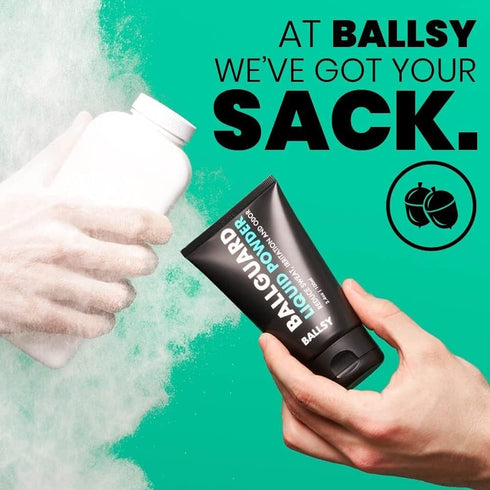 3.4 oz (2 Pack) Ballsy Groin Deodorant for Men, Ballguard, Anti-Chafing, Anti-Itch Groin Cream, Quick Drying Liquid