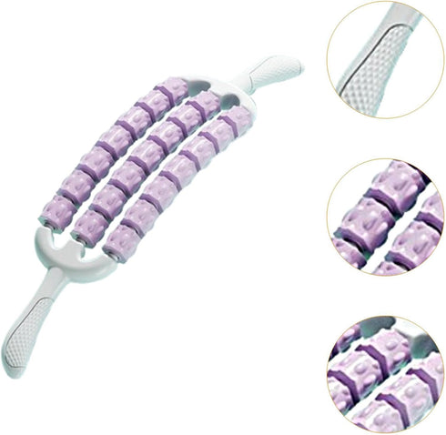 Hammer Vaveren Handheld Massage Roller Stick Exercise Three Row Roller Leg Massage Yoga Muscle Relaxation Roller