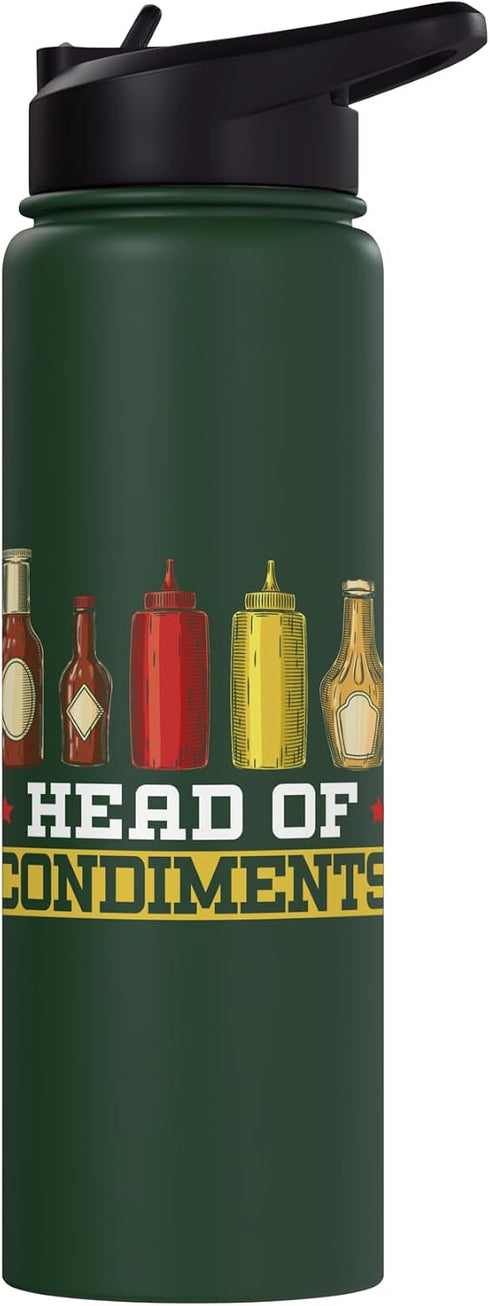 Condiment Ketchup Mayonnaise SteMi Apparel Head Of Condiments Food Lover Mustard Mayonnaise Stainless Steel Insulated