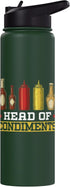 Condiment Ketchup Mayonnaise SteMi Apparel Head Of Condiments Food Lover Mustard Mayonnaise Stainless Steel Insulated