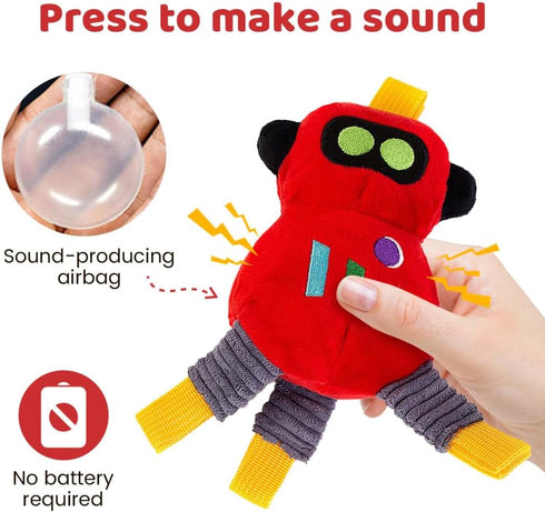 Interactive Robot Squeaky Plush Toy for Small to Medium Dogs