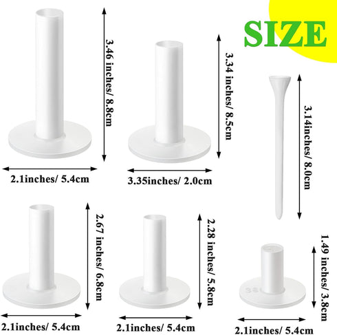 Sosation 23 Pieces Rubber Golf Tees Set, Holders for Driving Range Mats, Mixed Sizes for Indoor Outdoor Training
