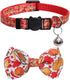 Lamphyface Thanksgiving Cat Collar with Bow Tie and Bell, Adjustable Breakaway Safety for Kitty