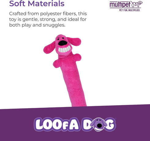 (1 Count, 24, Multipet Original Loofa Dog Plush Toy - Squeaky Toy for All Dogs - Extra Soft Plush - Stuffed Animal Dog