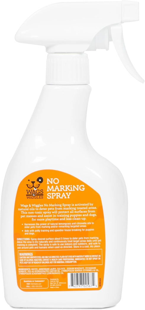 Wags & Wiggles No Marking Deterrent Training Spray for Dogs, Indoor Pee Repellent & Behavior Aid