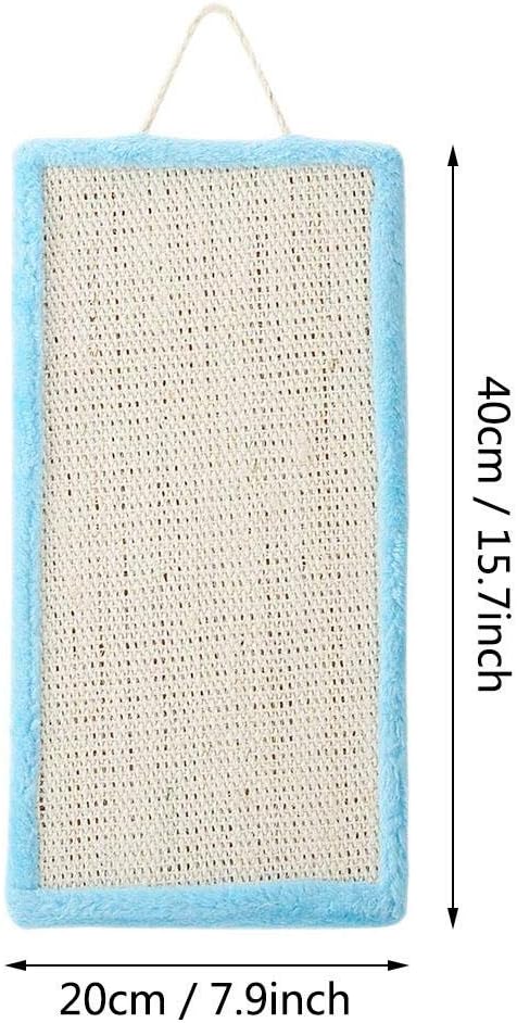 Ichiias Cat Scratching Post Blue - Sisal Hanging Kitten Catnip Scratcher Claw Board Pet Toy Accessory