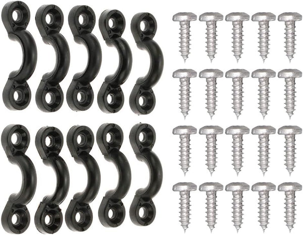 Kayak Pad Eye Kit, 10pcs Tie Down Loops Deck Rigging with Nylon Padeye & Stainless Steel Screws for Canoe & Kayaking