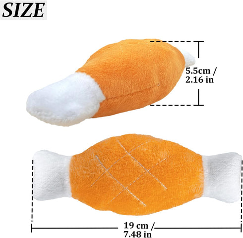 Andiker 2pcs Dog Squeaky Toy, Dog Chicken Legs Bone Pet Funny Squeaky Toy Dog Plush Toy for Small Medium Large Dogs and Cats (2pcs)