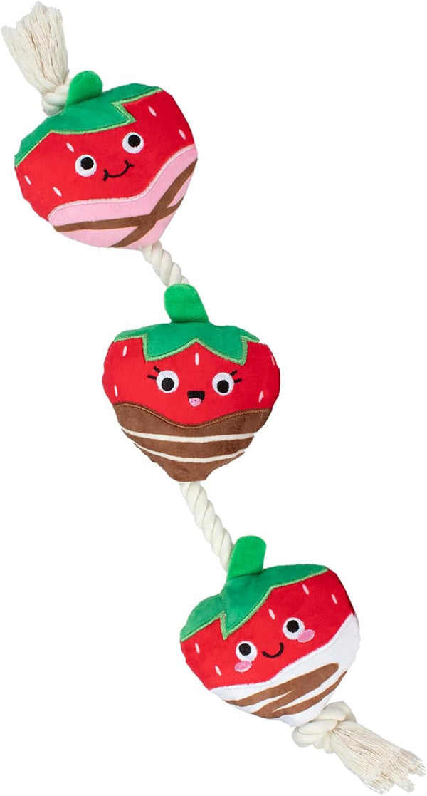 Fringe Studio Plush Dog Toy with Rope, Covered with Love, Petshop Collection