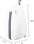 White PU One Shoulder Crossbody Tennis Backpack Sling Bag for Women with Water Bottle Holder