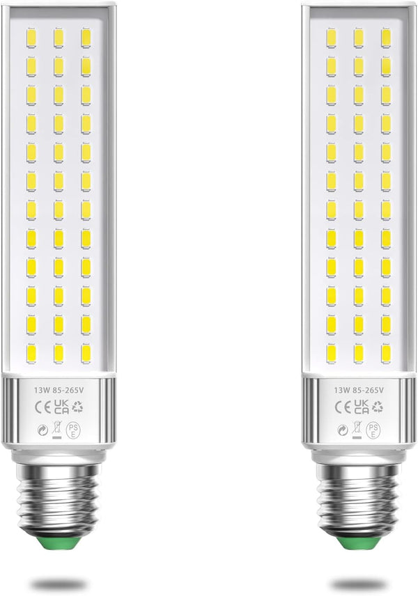 Aluxcia E26 Aquarium Light Bulbs Daylight 5500K, 2-Pack (Remove/Bypass The Ballast)