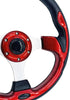 Universal 12.5” Red Golf Cart Steering Wheel for Club Car, EZGO RXV, TXT, Yamaha, Precedent, Tempo, DS