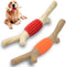 SCHITEC Dog Chew Toy for Aggressive Chewers, Tough Big Nylon & Rubber Teething Stick with Real Bacon Flavor
