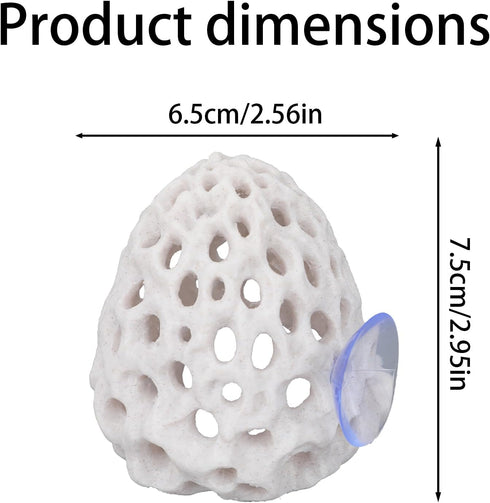 Penitue 2pcs Shrimp Hides for Aquarium, Multi-Hole Shrimp Dome Hide House with Suction Cup Coral Design Betta Fish Toys