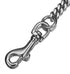 Heavy Duty Stainless Steel Dog Chain Leash, 3FT/4FT/5FT Cuban Link Metal Leashes, Genuine Leather Handle, Silver