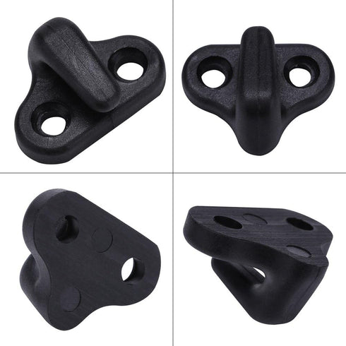 Wbestexercises Kayak Lashing Hooks, Nylon J Shape Replacement Hooks with Flat-Head Screws - Black