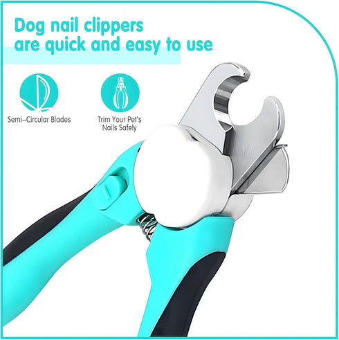 2 in 1 Dog Nail Trimmers with LED Light - Dog Comb, Nail Clippers with Quick Sensor & Safety Guard for Grooming