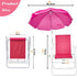 BIVVI 265 lbs 1Pcs) Portable Beach Chair with Umbrella for Adults, High Back Camping Armchair Folding Shade Sand Chair
