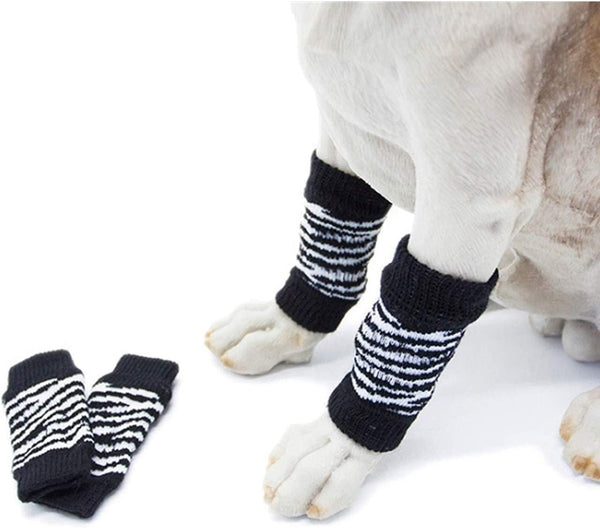 ROZKITCH 4PCS Dog Elbow Pads, Breathable Protective Wrap for French Bulldog, Cocker Spaniel, Beagle, Black L