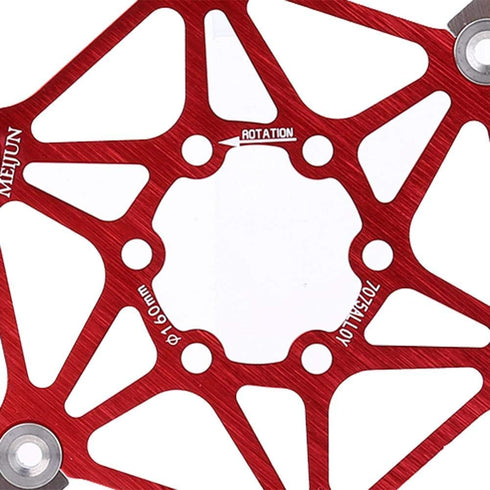 Keenso Mountain Bike Type Floating Brake Disc, 160/180/203mm Bicycle Brake Pad Cycling Accessory (180mm-red)