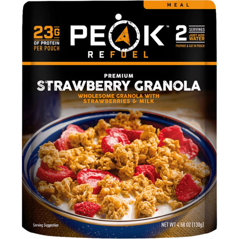 Peak Refuel Strawberry Granola | Premium Freeze Dried Camping Food | Backpacking