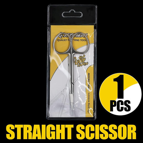 XFISHMAN Fly Tying Scissor - All Purpose 4” Straight/Curved Arrow Hair Scissor
