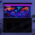 72X24IN Blacklight Mushroom Jellyfish Aquarium Background, UV Reactive Starry Sky Terrarium Background.